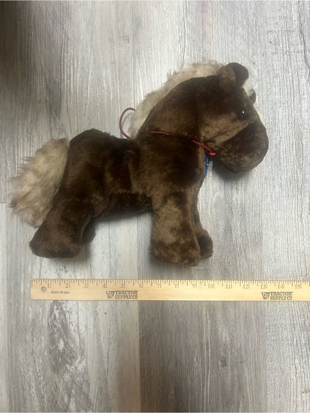 Vintage 1982 Dakin Brown Horse With Red Reigns 10 Inch
